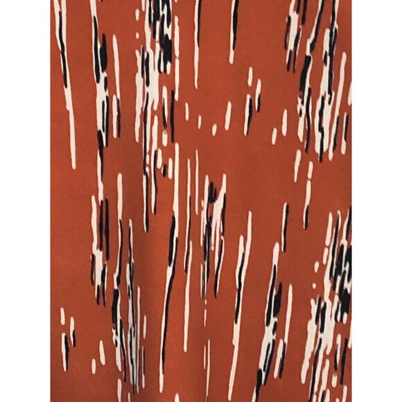 One-Shoulder Asymmetric Top by Honey Punch Womens M Orange & Black Abstract - Picture 2 of 5